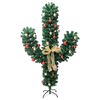 vidaXL Cactus de Noël avec support et LED Vert 150 cm PVC