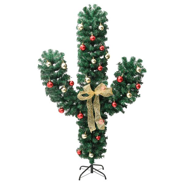 vidaXL Cactus de Noël avec support et LED Vert 150 cm PVC