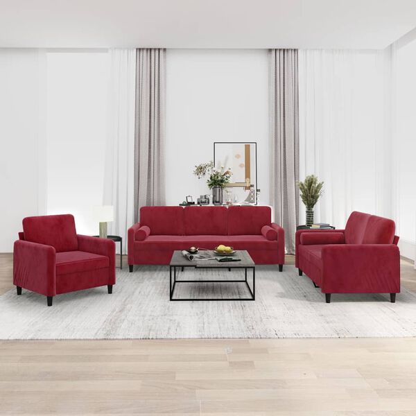 vidaXL Ensemble de canap&eacute;s 3 pcs coussins d&eacute;coratifs et coussins