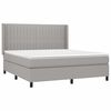 vidaXL Sommier &agrave; lattes de lit avec matelas Gris clair 180x200cm Tissu