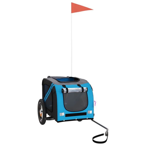 vidaXL Remorque de v&eacute;lo pour animaux de compagnie bleu et gris