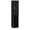 vidaXL Buffet haut Noir 34,5x34x180 cm Bois d'ing&eacute;nierie