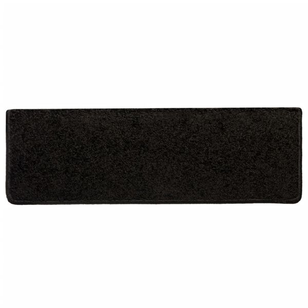 vidaXL Tapis d'escalier 10 pièces 65 x 21 x 4 cm Noir Bord rectangulaire