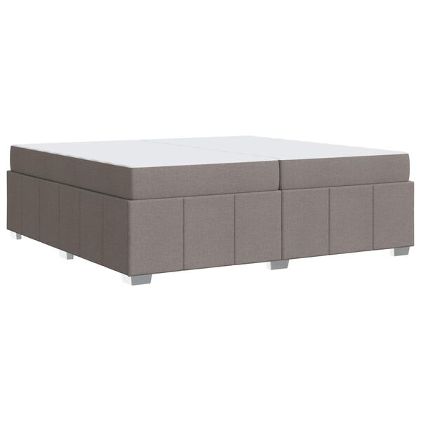 vidaXL Cadre de lit avec matelas Taupe 200 x 200 cm tissu