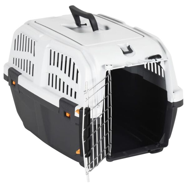vidaXL Transporteur pour animaux de compagnie et porte en métal PP