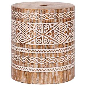 vidaXL Pied de parasol Blanc lav&eacute; &Oslash;34 x 40 cm Bois Massif