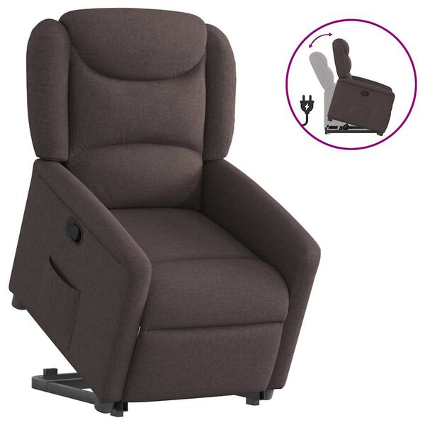 vidaXL Fauteuil inclinable marron fonc&eacute; tissu