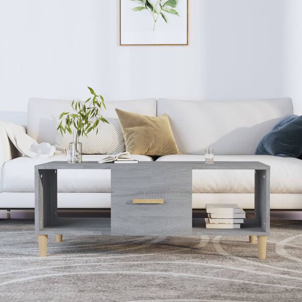 vidaXL Table basse sonoma gris 102x50x40 cm bois d'ingénierie