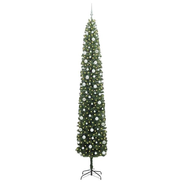 vidaXL Sapin de No&euml;l artificiel Vert 270 cm PVC et acier et plastique