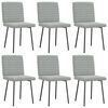 vidaXL Chaises &agrave; manger lot de 6 gris clair velours