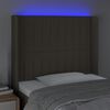 vidaXL Tête de lit à LED Taupe 103x16x118/128 cm Tissu