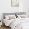 vidaXL T&ecirc;te de lit capitonn&eacute;e Gris clair 180 cm Pin massif
