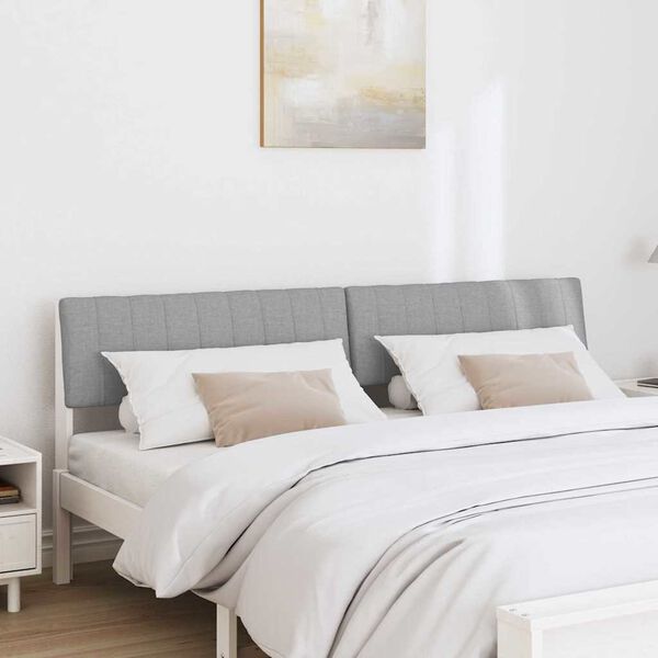 vidaXL T&ecirc;te de lit capitonn&eacute;e Gris clair 180 cm Pin massif