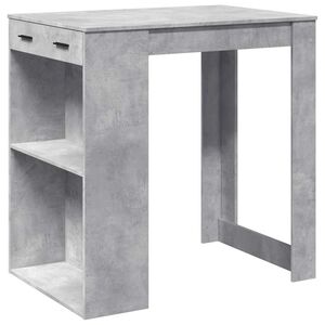vidaXL Table de bar gris béton 102x70x103,5 cm bois d'ingénierie