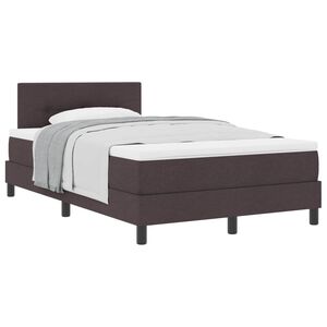 vidaXL Lit &agrave; ressorts avec matelas Marron fonc&eacute; 120 x 190 cm tissu