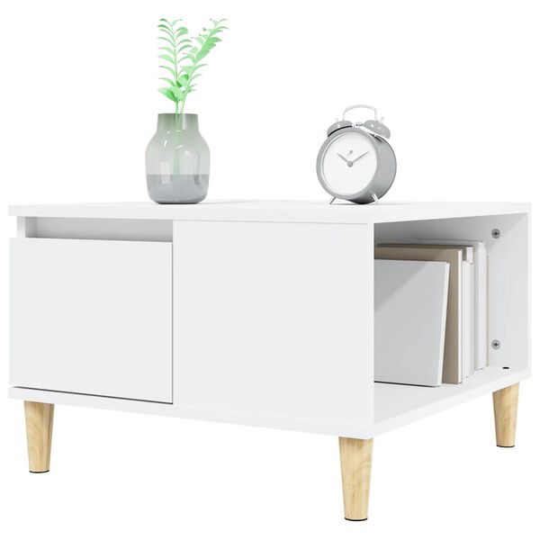 vidaXL Table basse blanc 55x55x36,5 cm bois d'ing&eacute;nierie