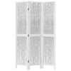 vidaXL Cloison de s&eacute;paration 3 panneaux blanc bois de paulownia massif