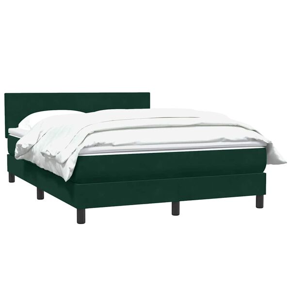 vidaXL Sommier &agrave; lattes de lit et matelas vert fonc&eacute; 160x210cm velours