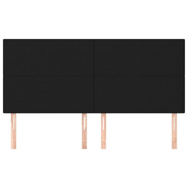 vidaXL T&ecirc;te de lit Noir 200x5x118/128 cm Tissu