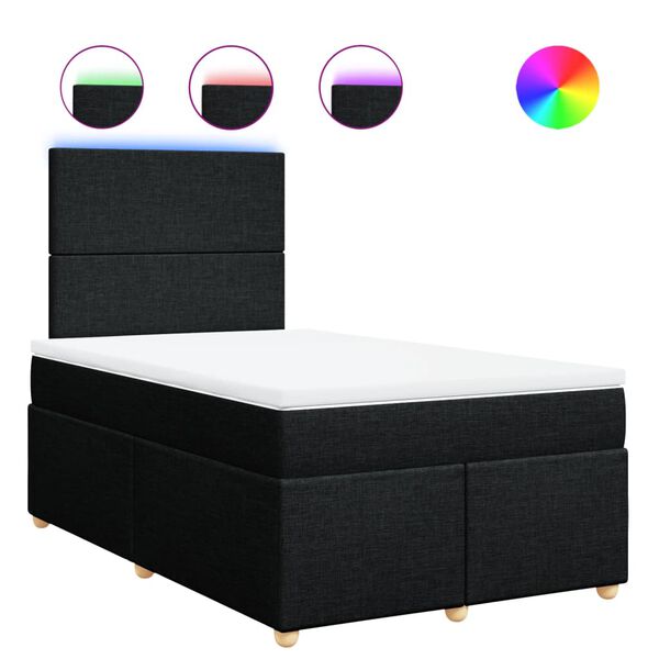 vidaXL Sommier &agrave; lattes de lit avec matelas Noir 120x200 cm Tissu