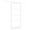 vidaXL Porte coulissante Blanc 93 x 202 cm Bois de pin massif et verre