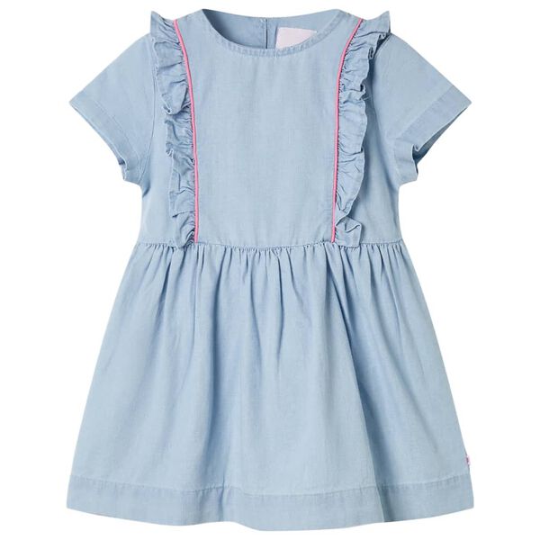 Robe pour enfants à volants bleu doux 116