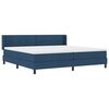 vidaXL Lit &agrave; ressorts avec matelas Bleu 200 x 200 cm Polyester