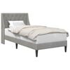 vidaXL Cadre de lit avec t&ecirc;te de lit Gris clair 90 x 190 cm Velours