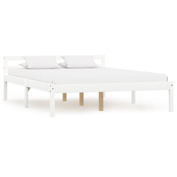 vidaXL Cadre de lit sans matelas blanc bois de pin massif 140x200 cm