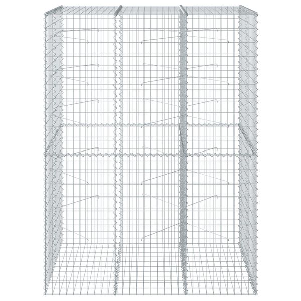 vidaXL Panier gabion avec couvercle 150x100x200 cm fer galvanis&eacute;