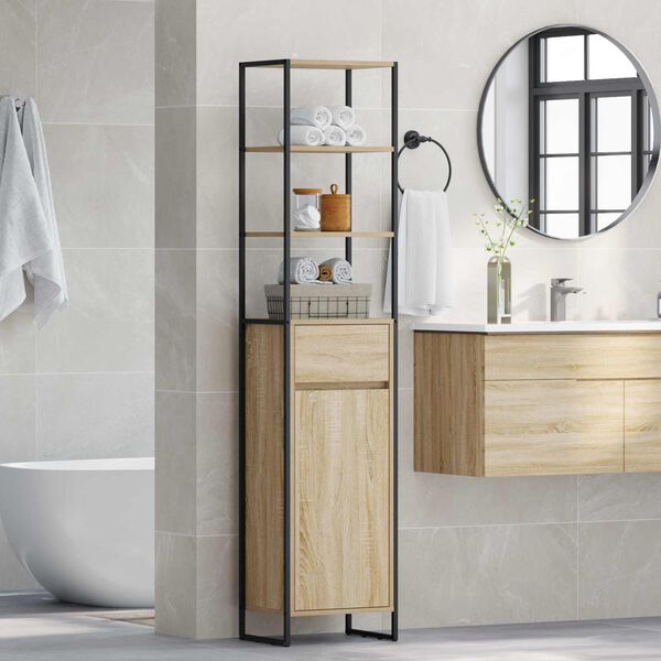 vidaXL Cabinet de salle de bain avec tiroir Sonoma 40 x 30 x 180 cm