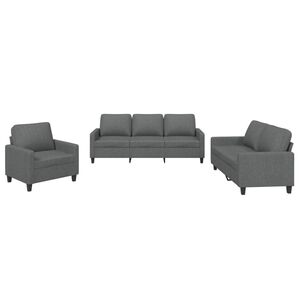 vidaXL Ensemble de canap&eacute;s 3 pcs avec coussins Gris fonc&eacute; Tissu