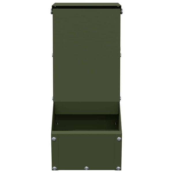 vidaXL Distributeur pour lapins Vert olive 12,5 x 26 x 28,5 cm