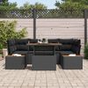 vidaXL Ensemble de canap&eacute; de jardin 7 pcs Noir Poly rotin