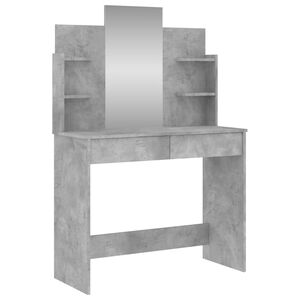 vidaXL Coiffeuse avec miroir gris b&eacute;ton 96x39x142 cm