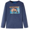 T-shirt enfants &agrave; manches longues m&eacute;lange bleu fonc&eacute; 128