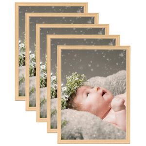 vidaXL Collage de cadres photo 5 pcs de table Ch&ecirc;ne clair 13x18 cm