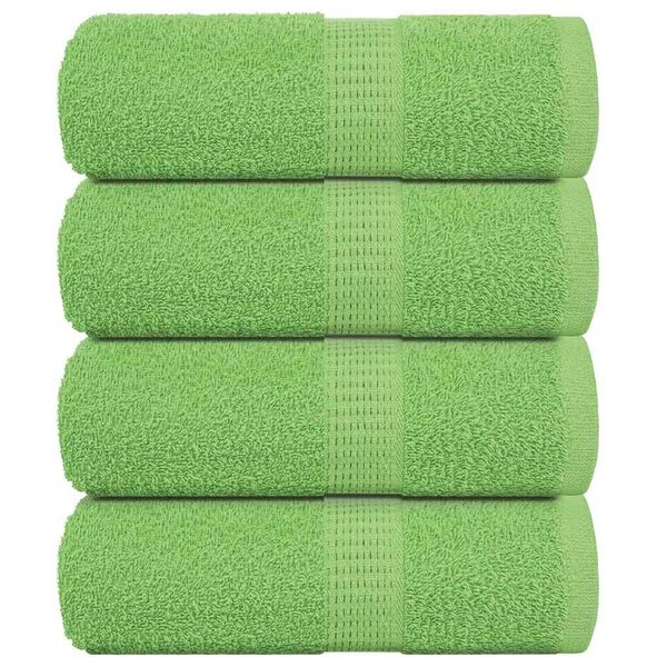 vidaXL Serviettes de toilette FROGN 4 pi&egrave;ces Vert pomme 30x30 cm 360 g/m&sup2;