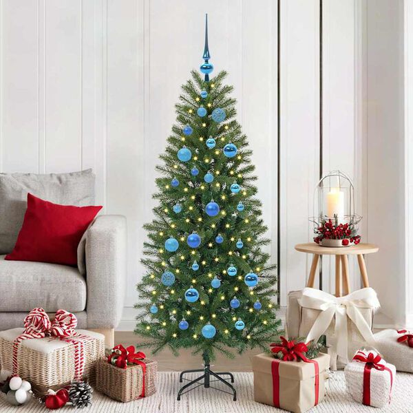vidaXL Sapin de No&euml;l artificiel avec 150 LED Vert 150 cm PE et PVC
