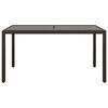 vidaXL Ensemble à manger de jardin 5 pcs Rotin verre trempé Marron
