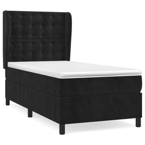 vidaXL Sommier &agrave; lattes de lit et matelas Noir 80x200 cm Velours