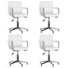 vidaXL Chaises pivotantes &agrave; manger lot de 4 blanc similicuir