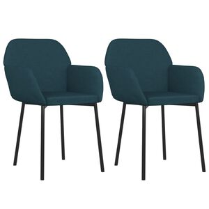vidaXL Chaises &agrave; manger lot de 2 Bleu Velours