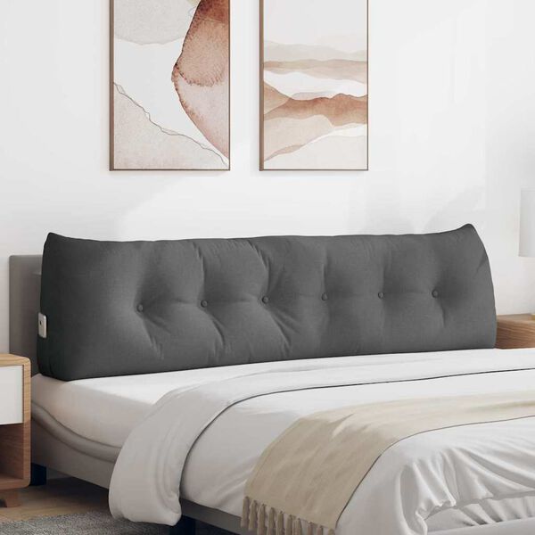 vidaXL Coussin de Dos Gris fonc&eacute; 180 x 24 x 50 cm tissu
