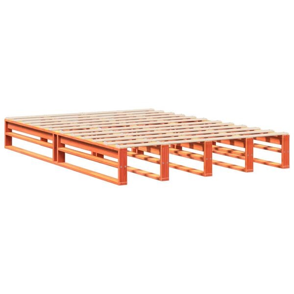 vidaXL Cadre de lit sans matelas cire marron 150x200cm bois pin massif