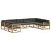 vidaXL Ensemble de canap&eacute;s d'ext&eacute;rieur 9 pc Blanc et anthracite