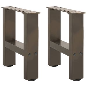 vidaXL Pieds de table basse en acier naturel 2 pi&egrave;ces 30 x (30-31) cm