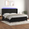 vidaXL Sommier &agrave; lattes de lit matelas et LED Noir 200x200 cm Velours