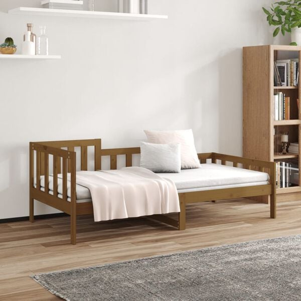 vidaXL Lit de jour sans matelas marron miel 90x190 cm bois pin massif