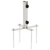 vidaXL Base de parasol avec piquets de sol &Oslash;32-38 mm argent&eacute; acier